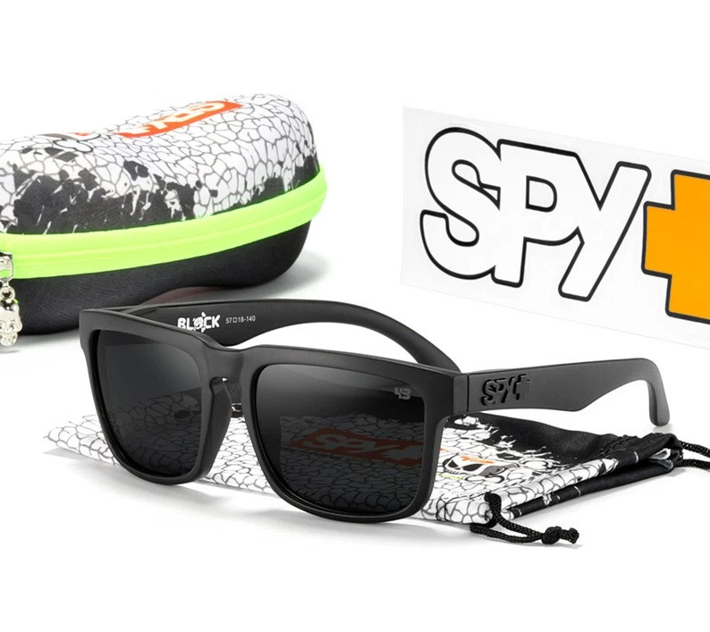 Spy matte black polarized sunglasses for men and women - original box