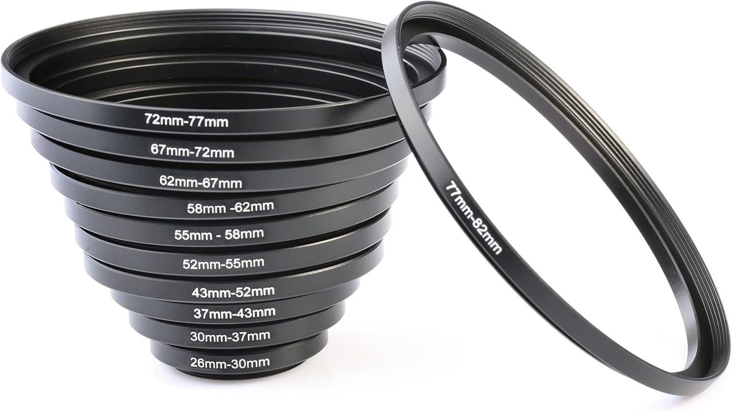 Versatile 11pcs Step-Up Filter Rings - Enhanced Compatibility for Photographers