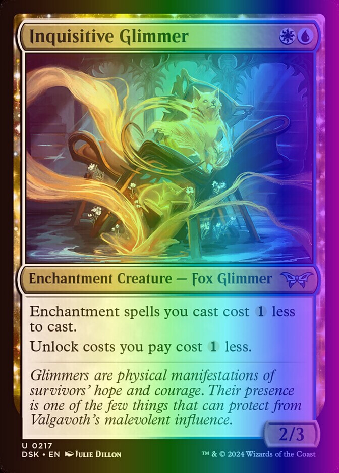 MTG Inquisitive Glimmer (217/499) Duskmourn House of Horror LP FOIL