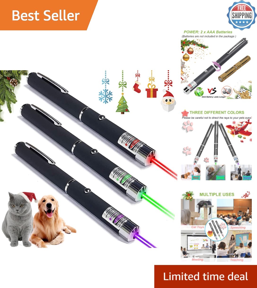 Durable Laser Pointer Toys for Cats & Dogs - Fun Training & Engagement