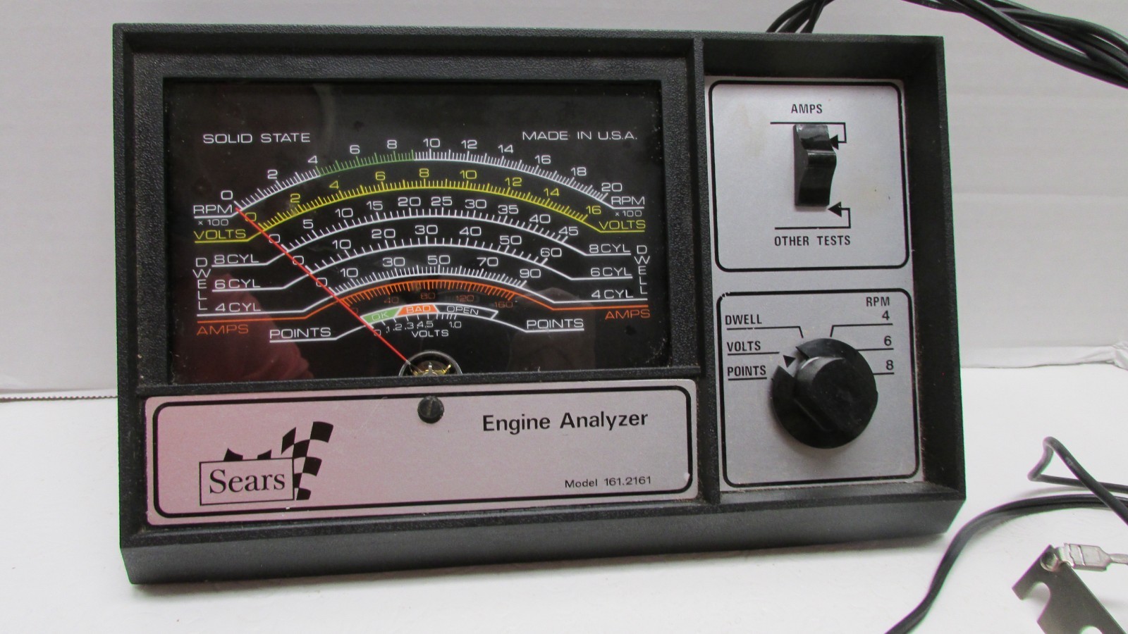 Vintage SEARS Engine Analyzer For 12 Volt Ignition Systems 28-2161