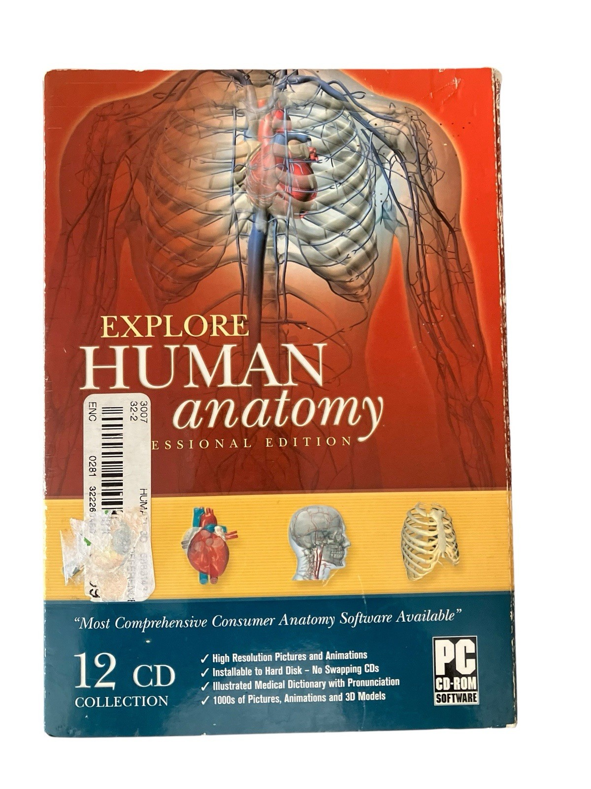 Explore Human Anatomy Professional Edition PC CD-ROM Missing 1 Medical Dict Disc
