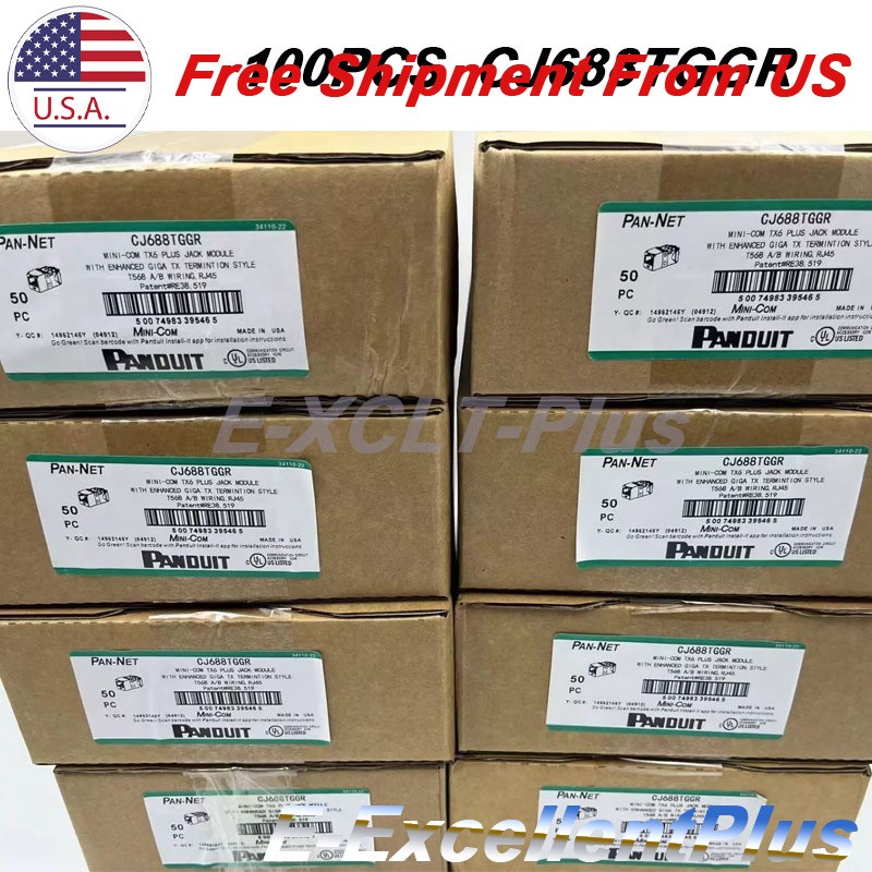 QTY:100 For Panduit Gigatx CJ688TGGR Cat6 Network Jack Module Green US Shipping