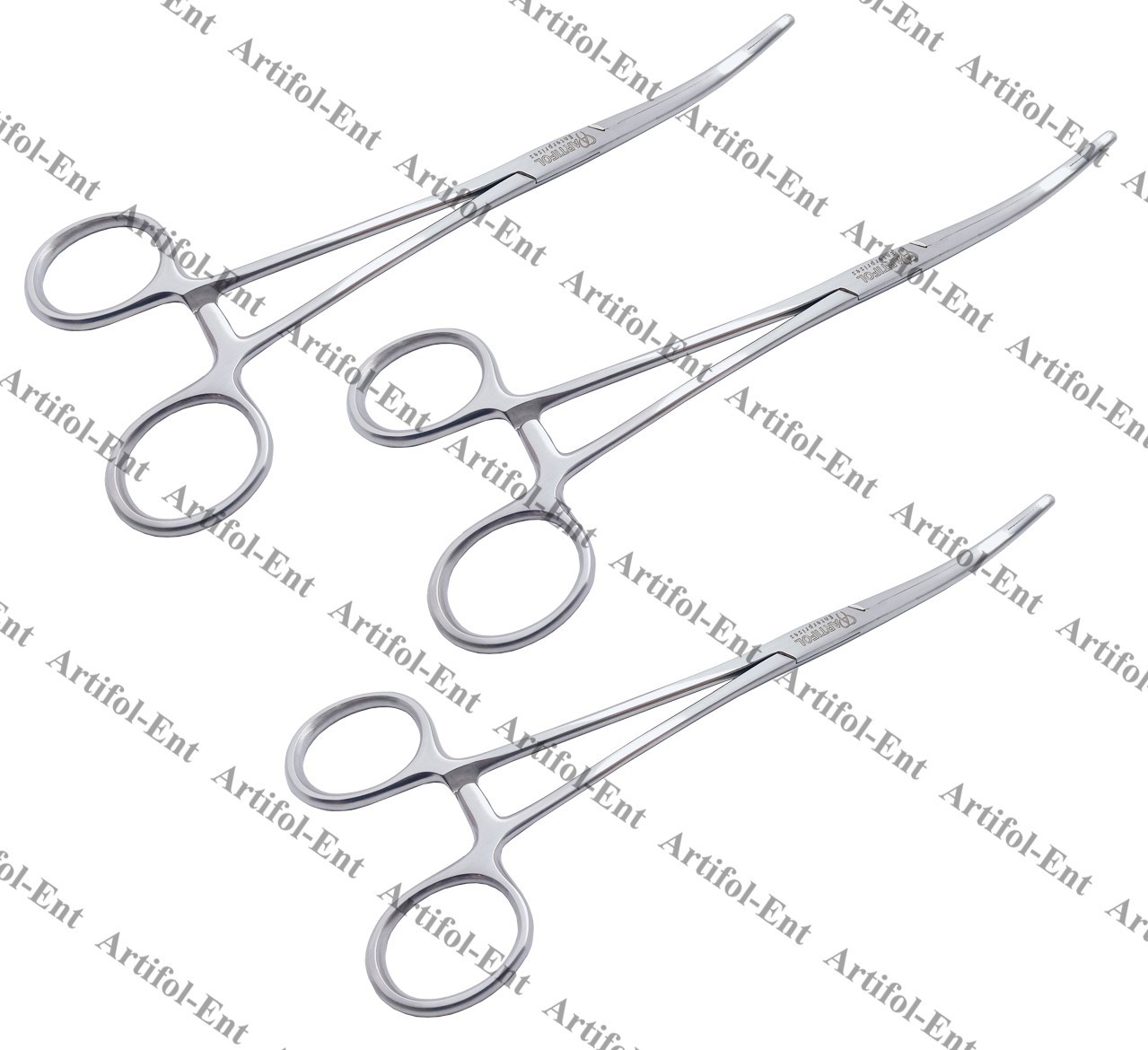 3Pcs Rochester Carmalt Artery Forceps 20 cm |Curved Hemostatic Clamps #115910199