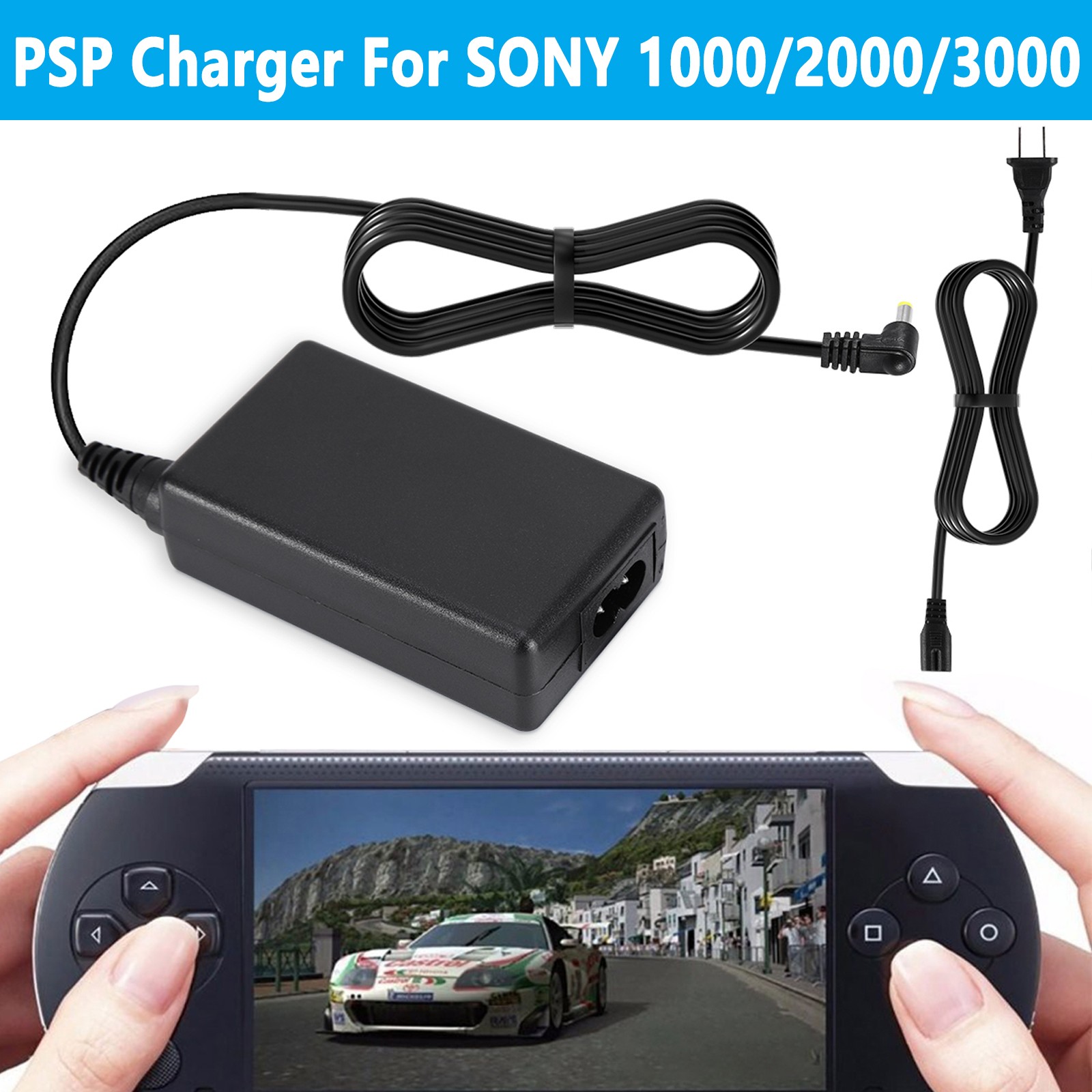 Wall Home Travel AC Charger Adapter For Sony PlayStation 3000 Portable PSP Game