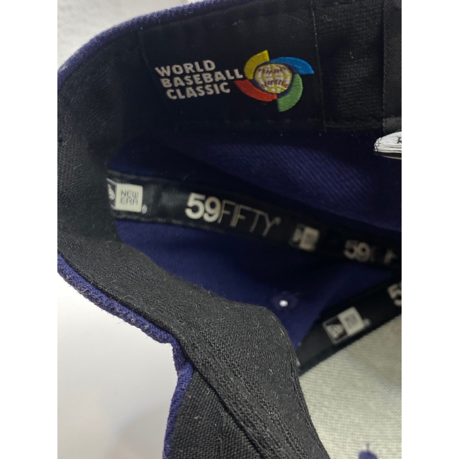 New Era 59FIFTY World Baseball Classic Cap Navy Blue Size 7 1/4 USA US Flag New