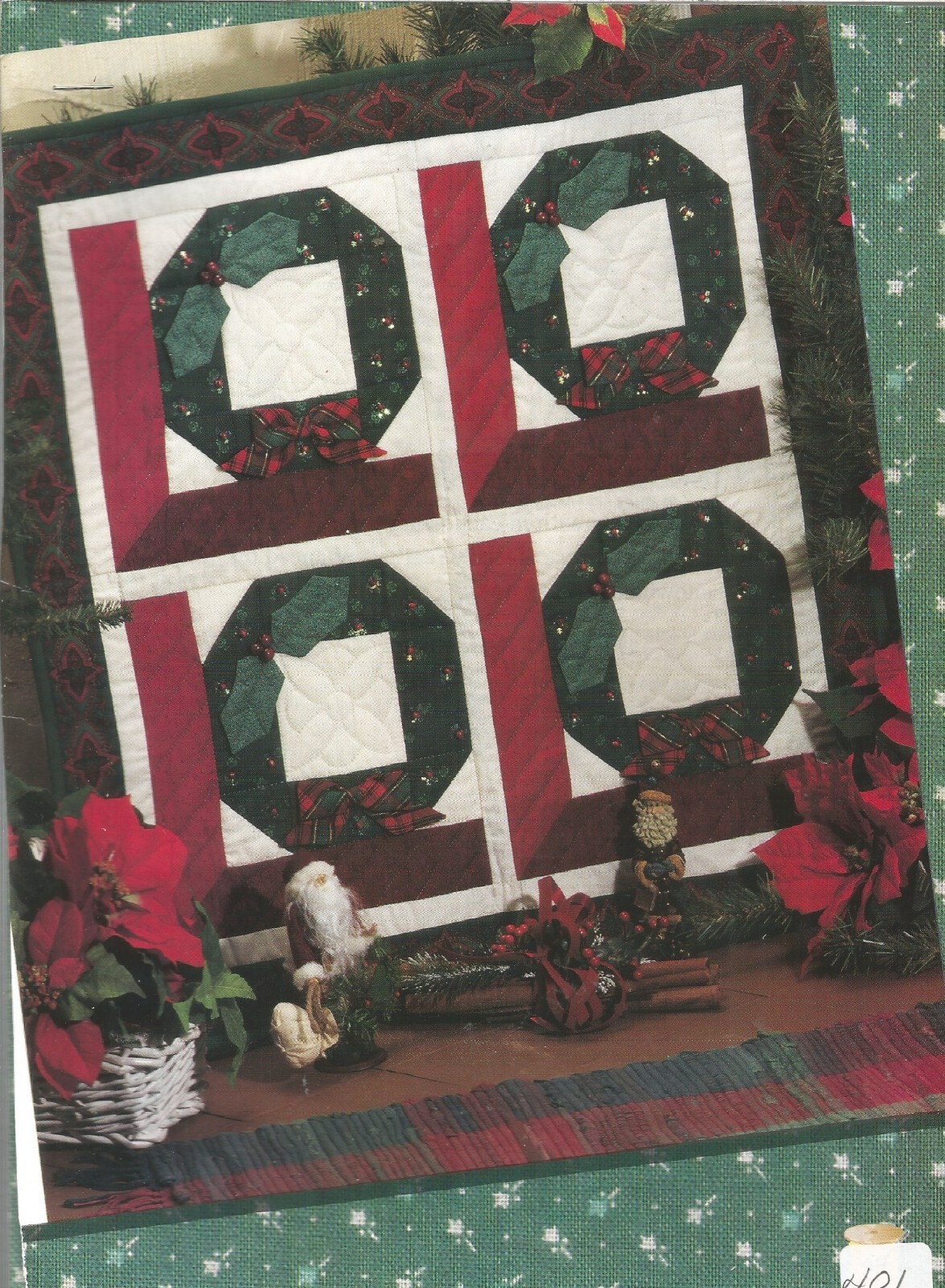 A0480  WREATHS IN THE ATTIC WINDOW WALLHANGING  QUILT PATTERN/INSTRUCTIONS