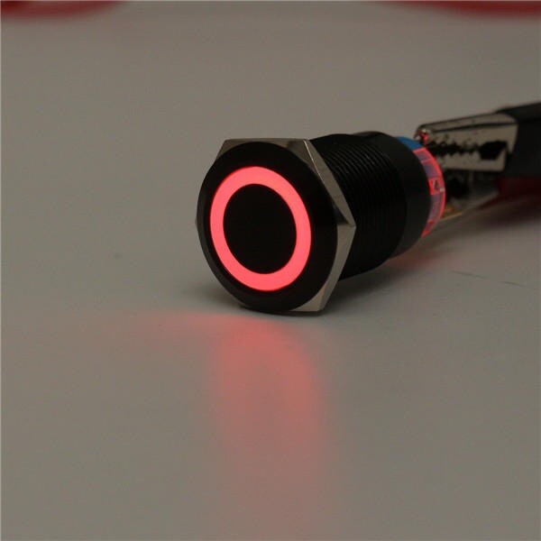 19Mm Aluminium LED Push Button Red Vandalism Switch Car Etc.