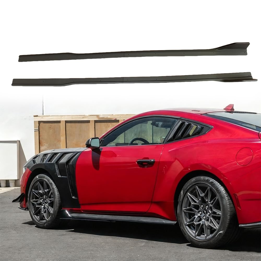 for Ford Mustang 2024 2025 S650 GT500 Style Side Skirt Rocker Panel 4PCS Matte B