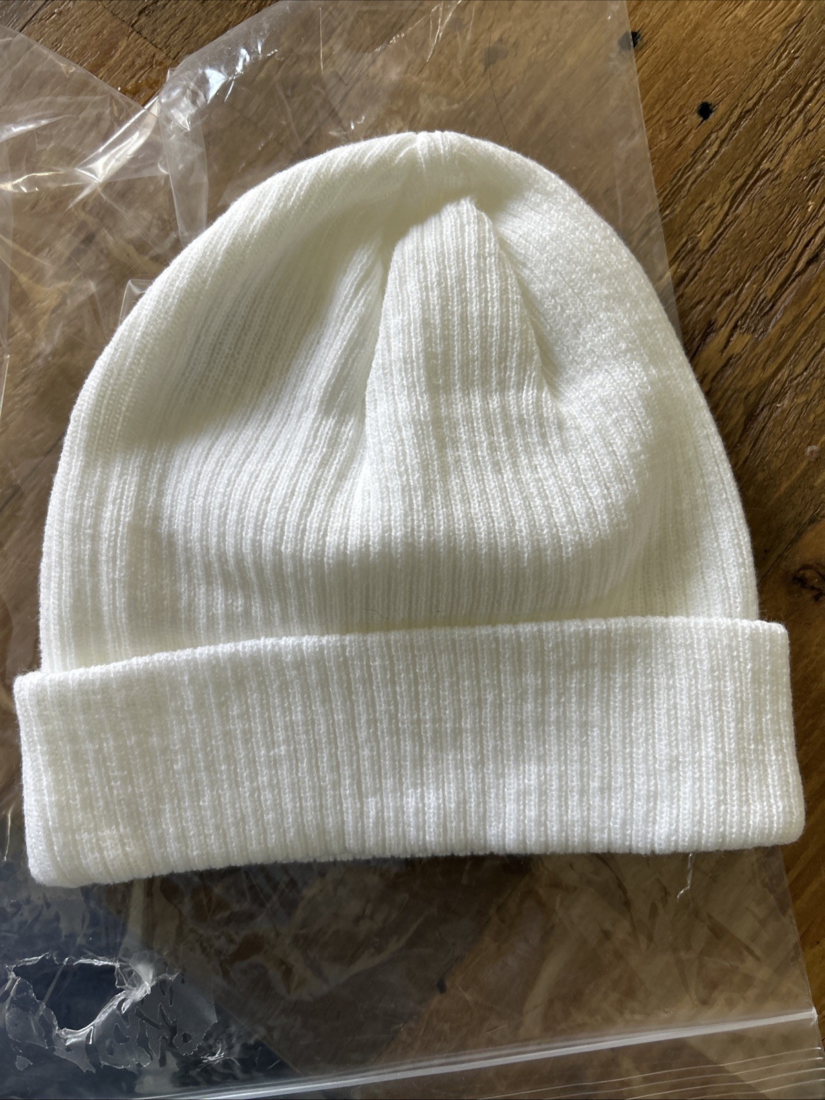 Champion Ribbed Knit Cap One Size White