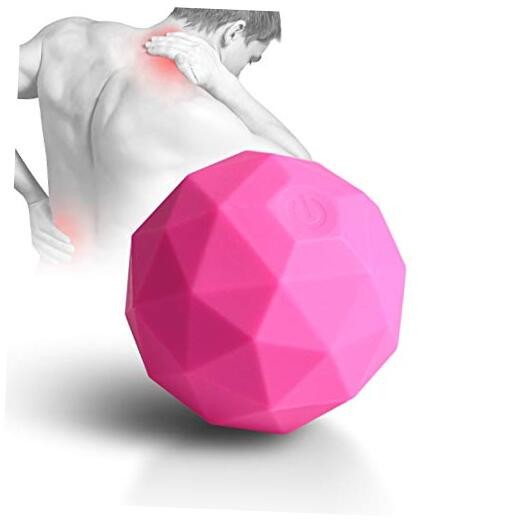 Electric Vibrating Massage Ball, 2-Speed Fitness Yoga Pilates Rose Red