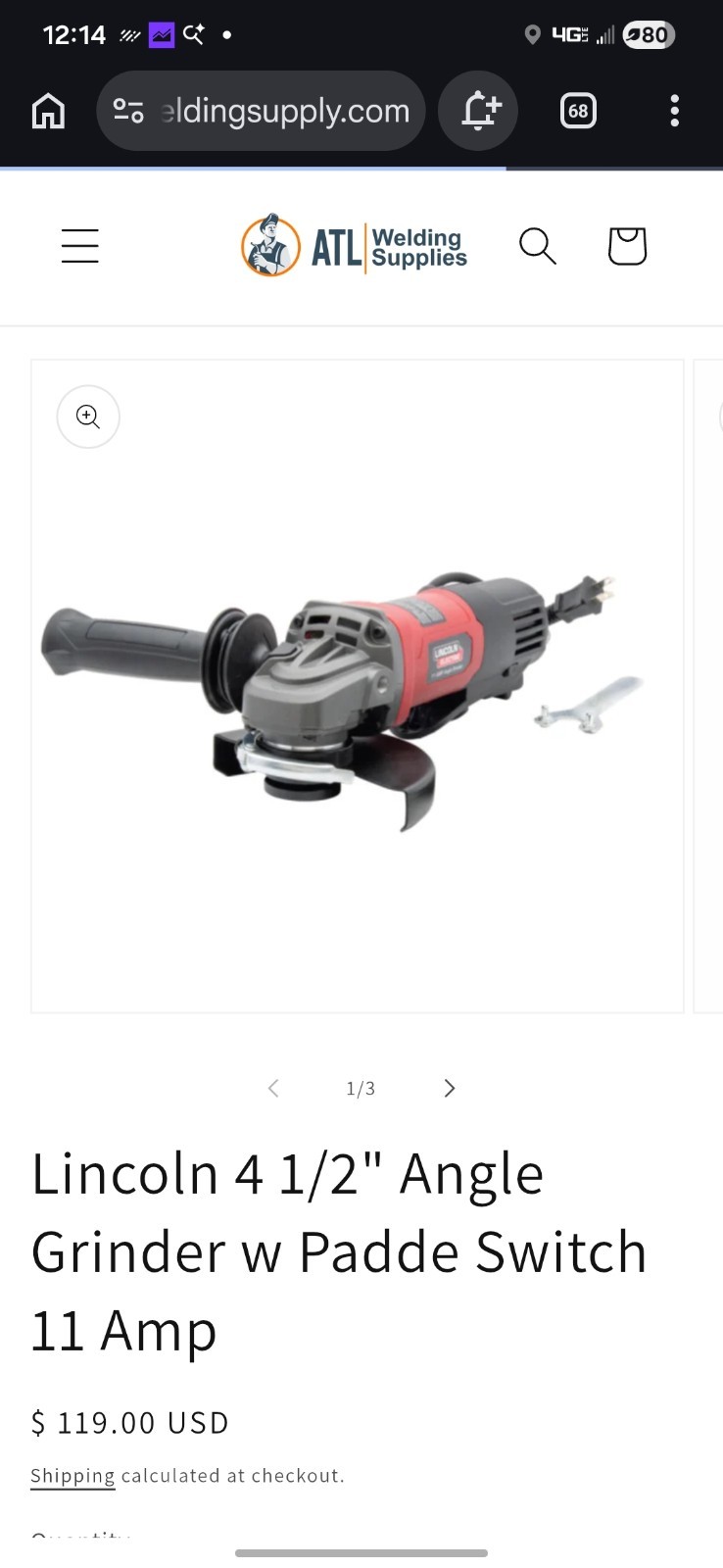 Lincoln Electric 4 1/2" Angle Grinder