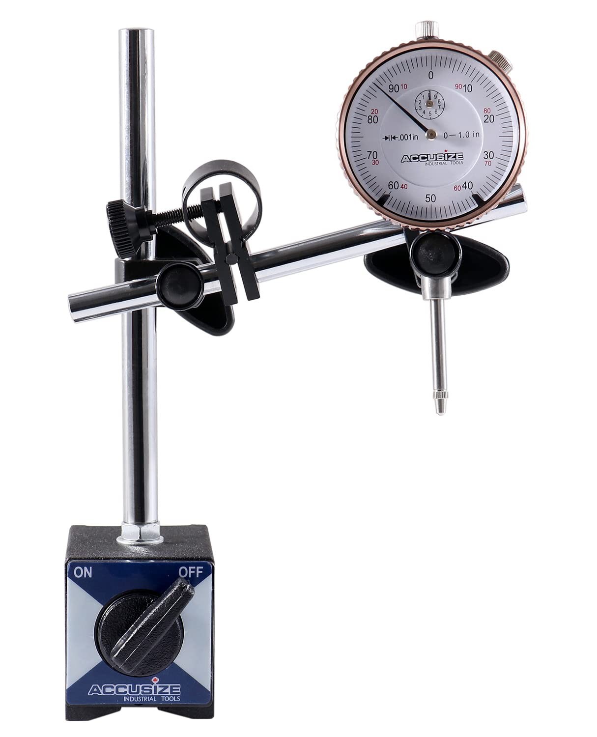Accusize 110 lb Pull, Fine Adjustment, 0-1" Indicator, Satin chrome finish