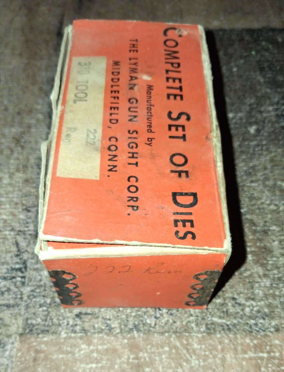 Vintage Lyman 310 222 Remington Reloading Die Set w/ Box 4 Pcs Please Read