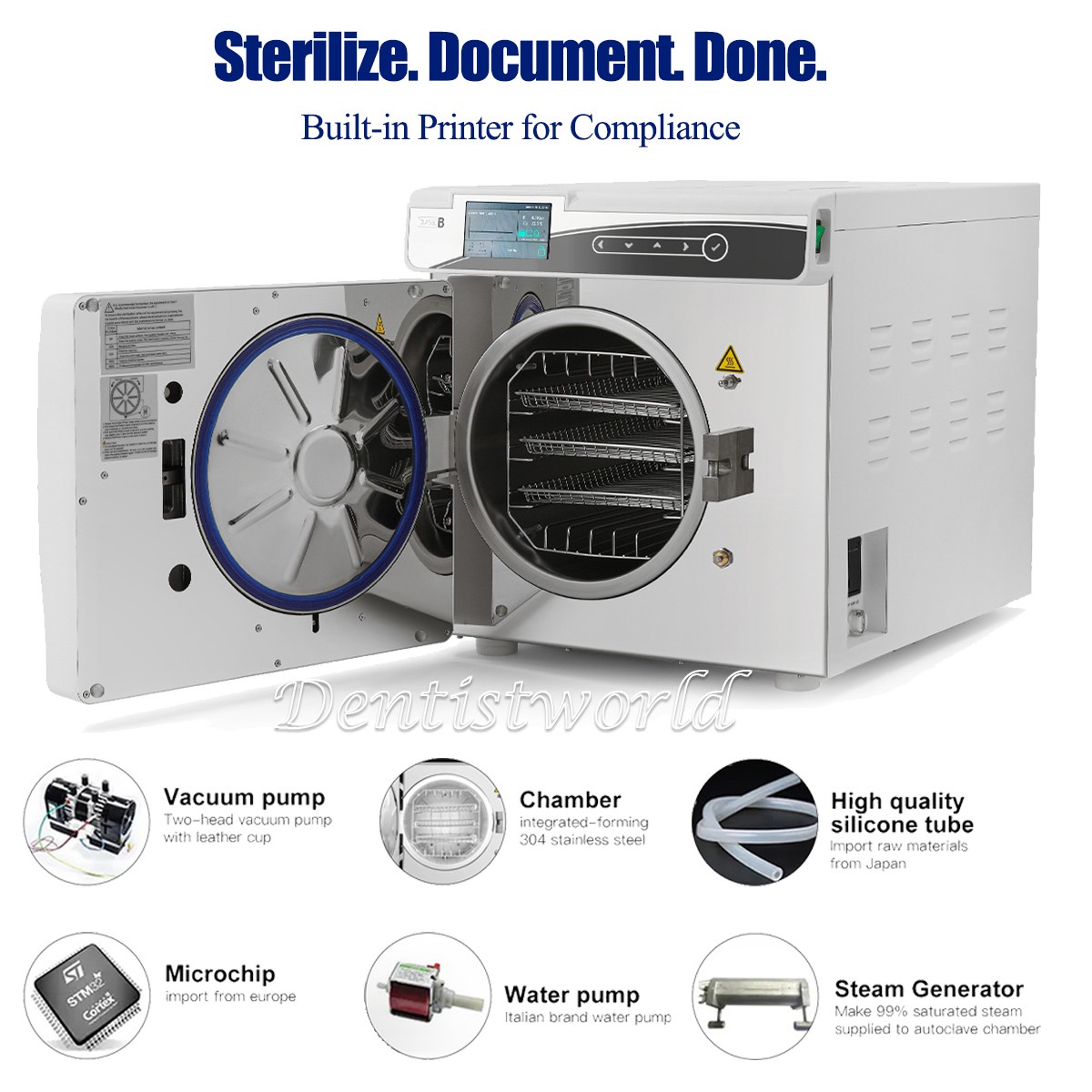 17L Class B steam sterilizer Dental autoclave wIth printer vacuum pressure steam