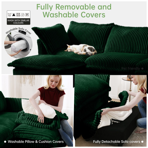 Deep Seat Armchair for Living Room Armchair Sets with Large Soft Pillow Set of 2