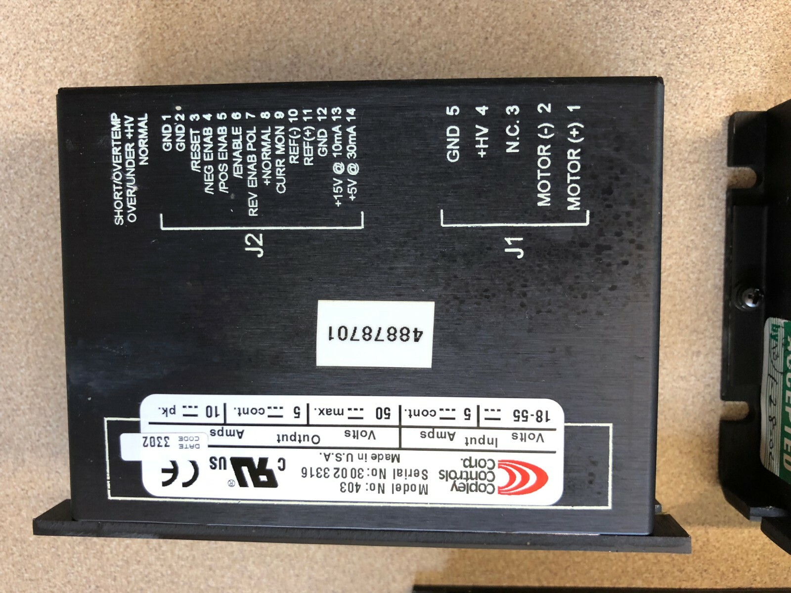 Universal Instruments 48878701 Servo Amp Copley Controls Model 403