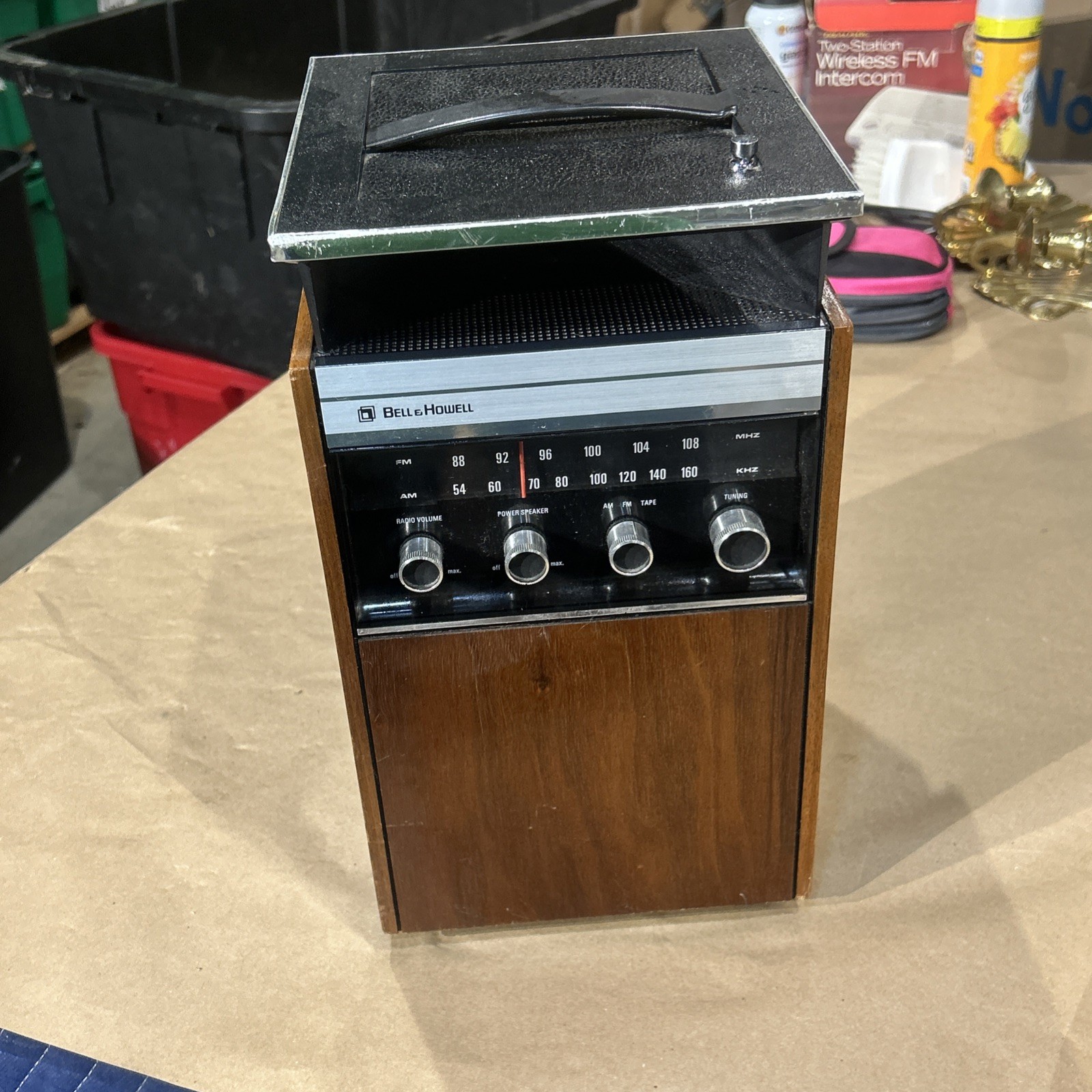 Vintage Rare Bell & Howell Bass Boom Box Cassette Player 394RB Space Age