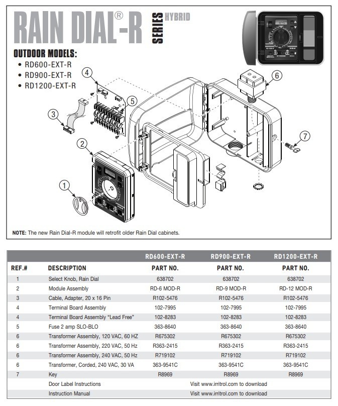 Repaired Irritrol Rain Dial R Series RD6-Mod Replacement Module