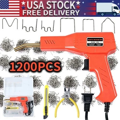 Plastic Welder Kit Soldering Hot Stapler Bumper Repair Welding Gun 1200 Staples