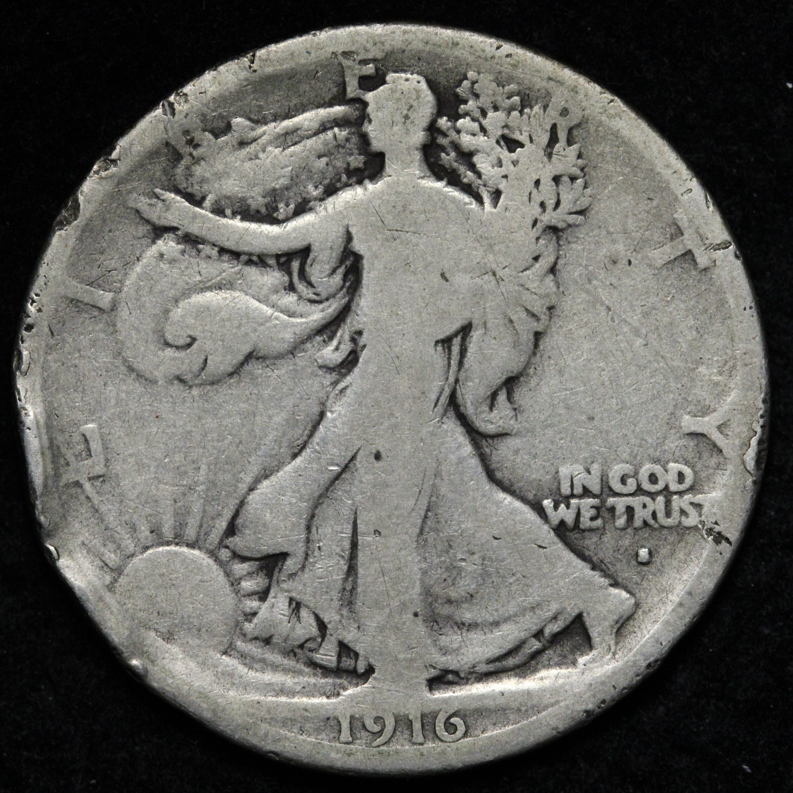 1916-S Walking Liberty Silver Half Dollar GOOD E282 KVHS