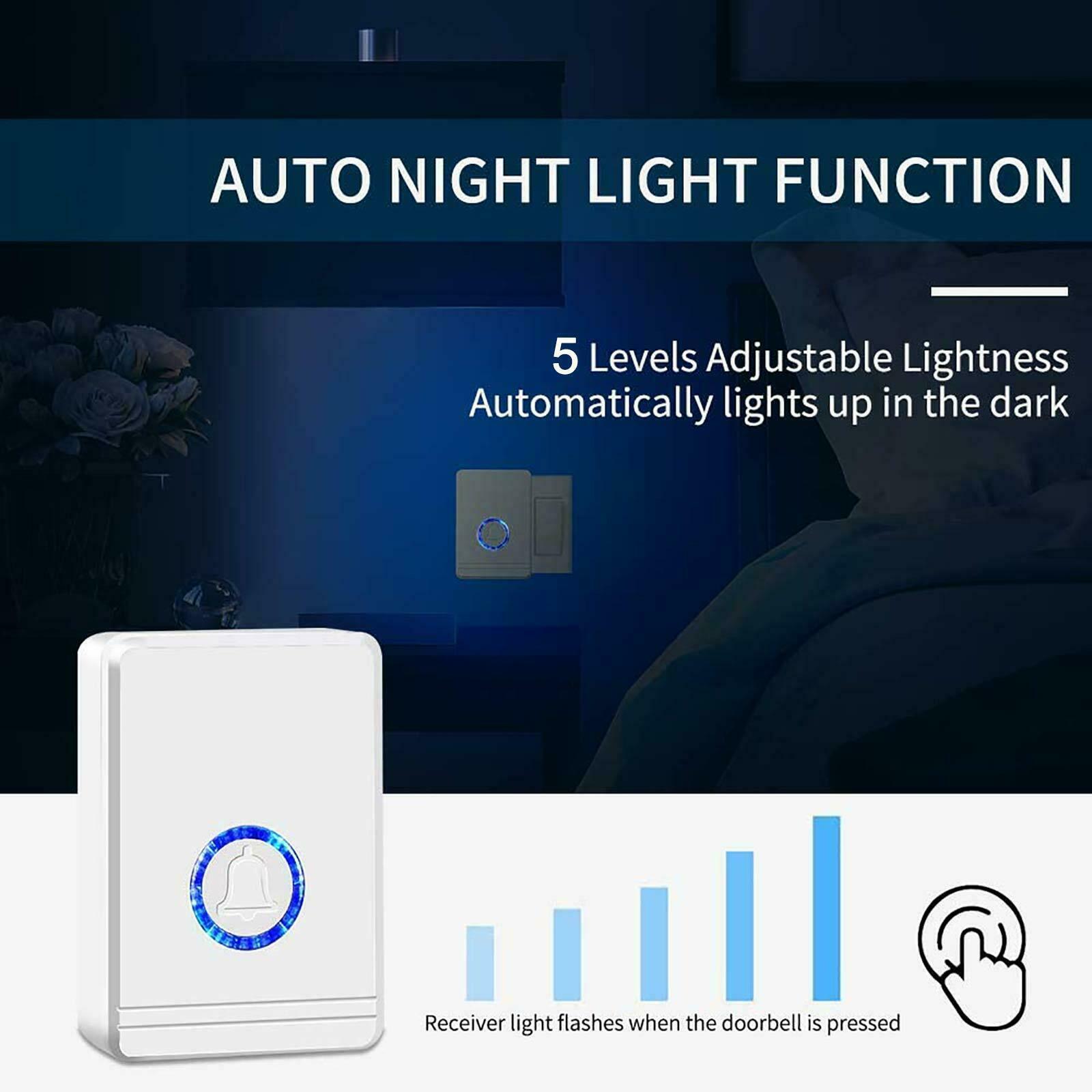 Wireless Doorbell Sensor Window Alarm Magnetic Door Chime 400m 3Sensor+2Receiver