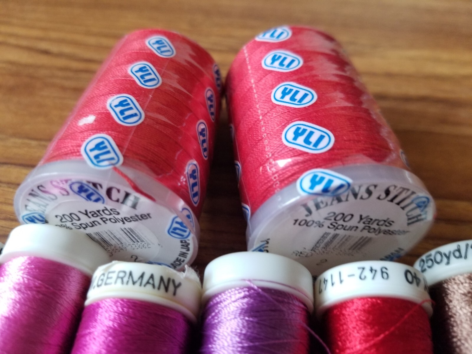 Lot of EMBROIDERY and JEAN thread spools - Sulky and YLI - total 16 Spools