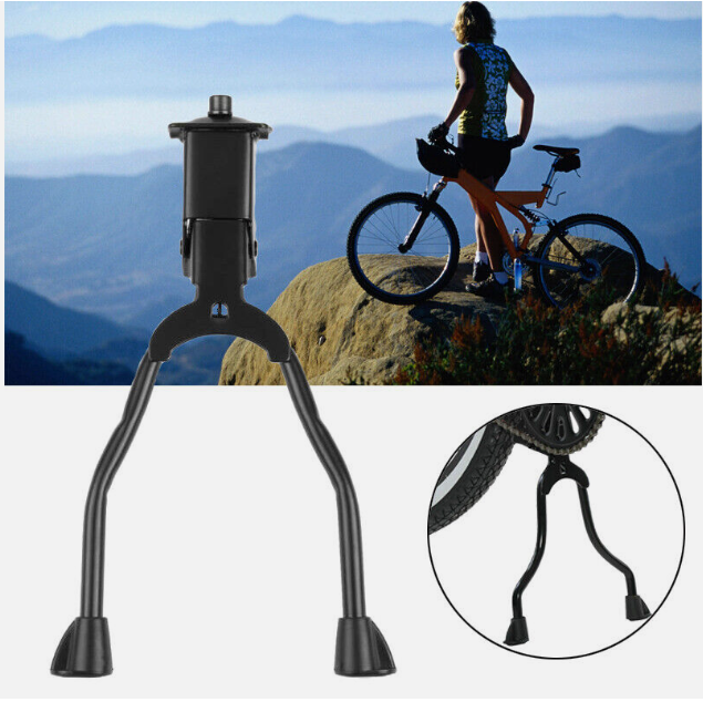 Center Mount Double Leg Bicycle Kickstand Adjustable Fits 26"-28" Mountain Bike