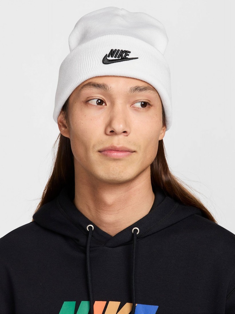 Nike Sportswear Peak Futura Beanie White Black One Size OS Unisex HF0186 100 New