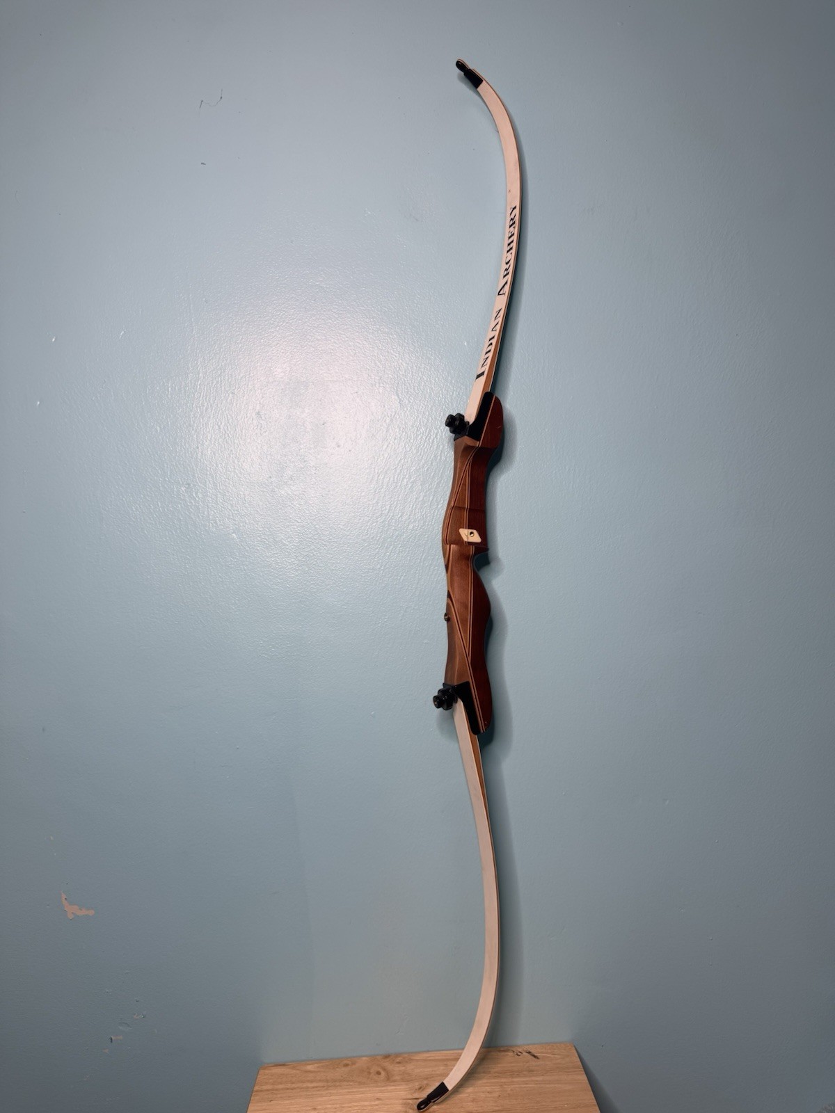 Indian Archery Wooden Bow White And Wood Color