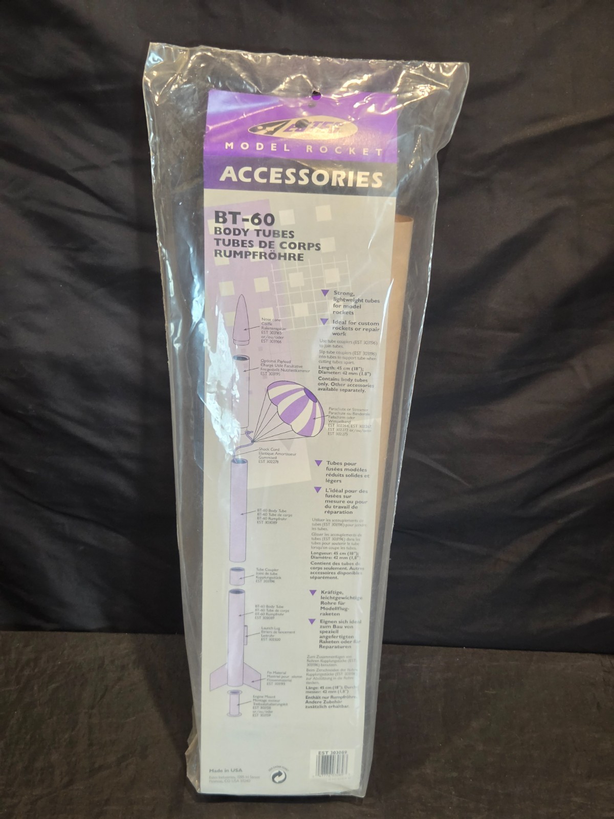 Estes Model Rocket Accessories BT-60 Body Tubes EST 303089