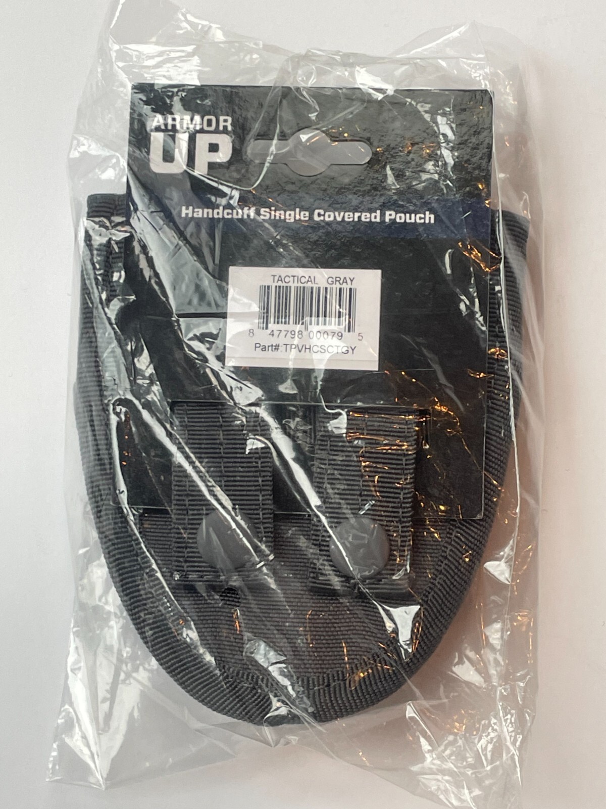 ARMOR EXPRESS Handcuff Single Covered Pouch Tactical Gray #TPVHCSCTGY