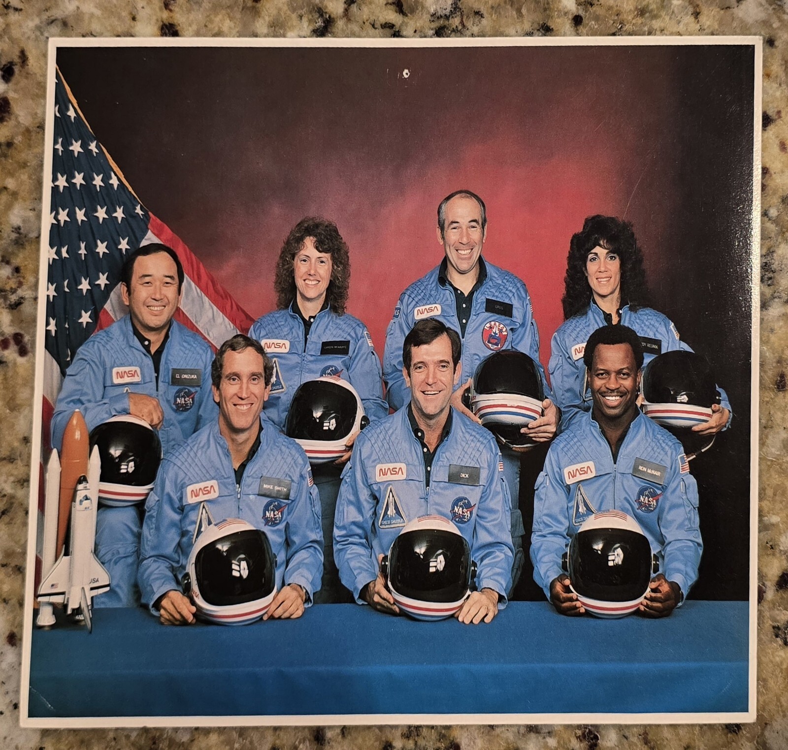 3 - NASA Crew Of Space, Shuttle Launch Challenger Photo 8x10 Mission 51-L USAFA