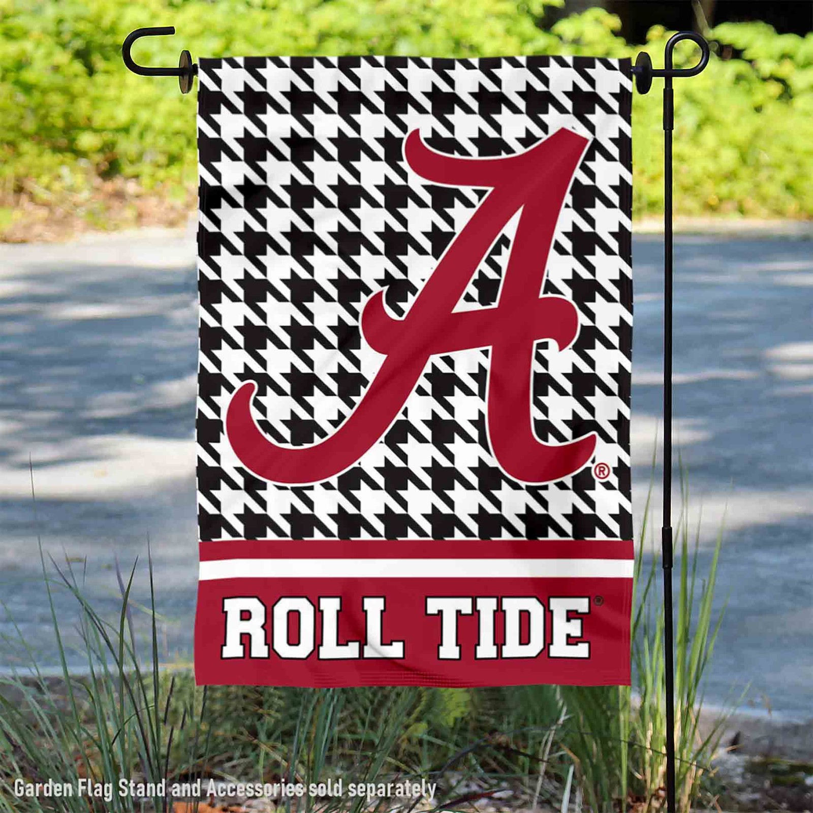Alabama Crimson Tide Houndstooth Garden Flag and Yard Banner