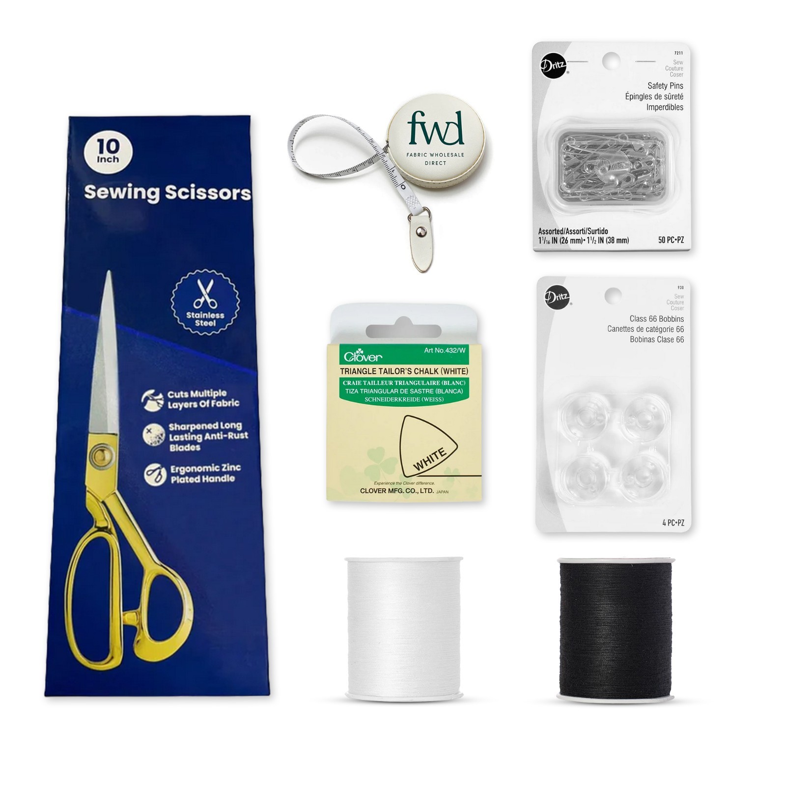 Sewing Kit Machine & Hand Essential Small Tool, Thread, & Item Advanced Bundle