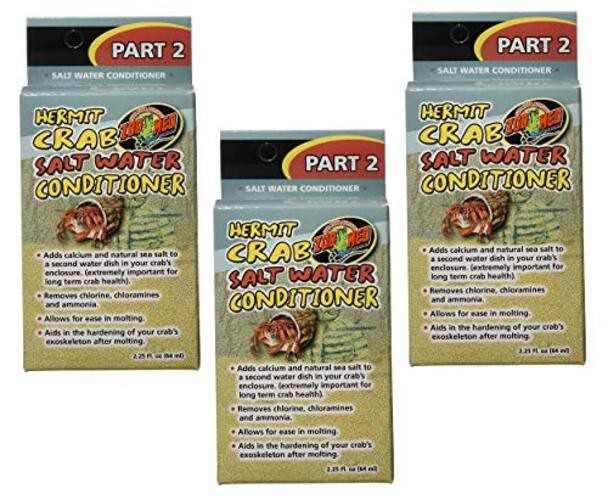 (3 Pack) Hermit Crab Salt Water Conditioner, 2.25-Ounce Each