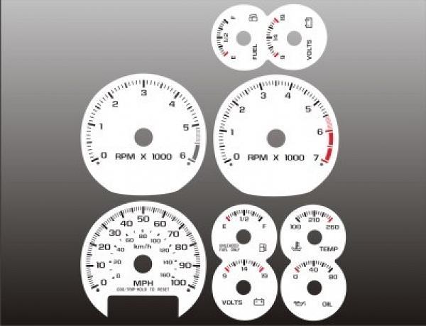1998-2002 Chevrolet S10 TACH MANUAL Dash Cluster White Face Gauges 98-05