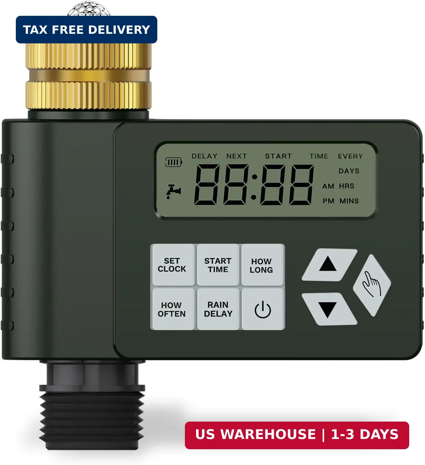 Hose Faucet Water Timer for Outdoor Garden with Brass Inlet, Programmable