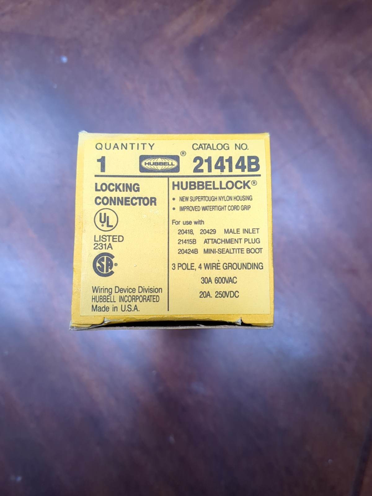 HUBBELL HBL21414B 600VAC 30A