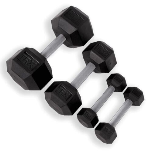 NEW! TRX 50 Pound Hex Rubber Dumbbells - Sold by Each