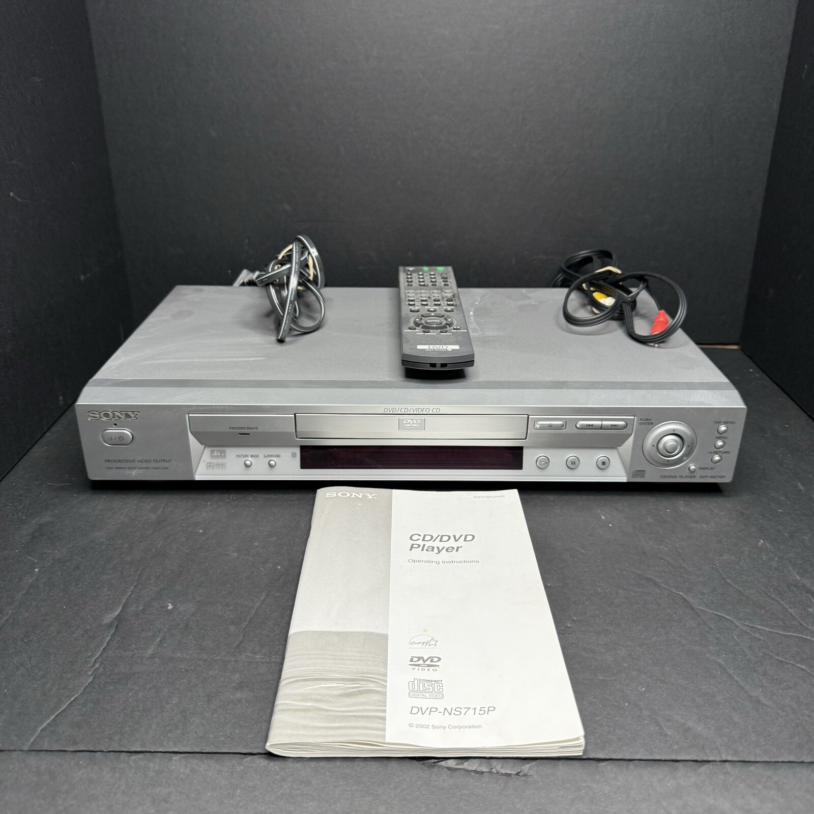 Sony DVD & CD Player Model VP-NS725P w/ Remote & Manual (Tested, Works)