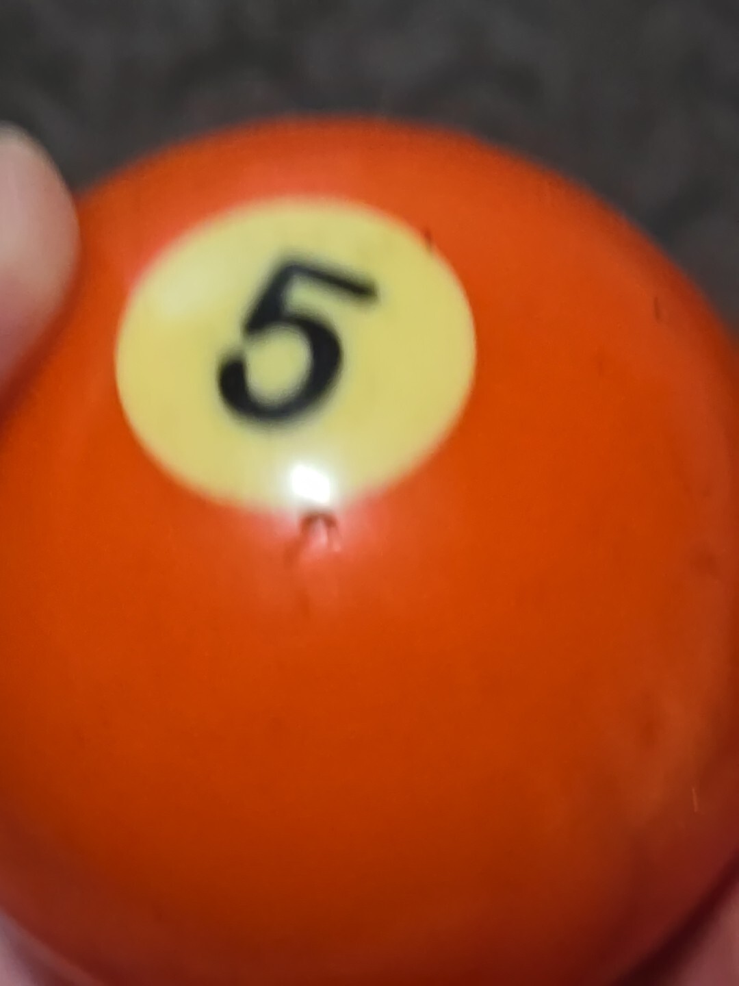 🎱Vintage Replacement Belgian (#5) Pool Ball~Billiards Solid Orange Ball 2"