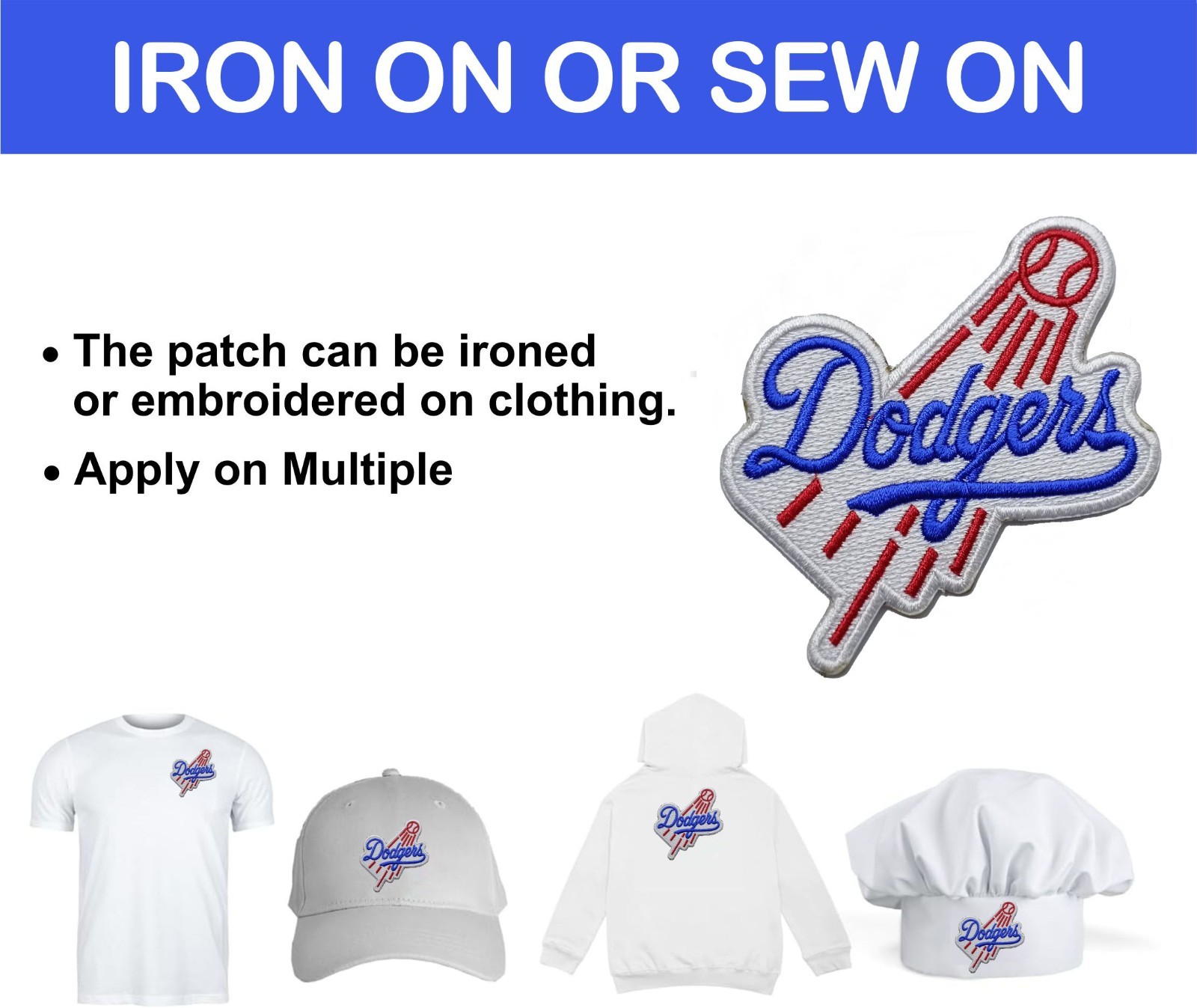Los Angeles Dodgers Baseball Logo Iron On Patch - Sew Patch - Embroidered Patch