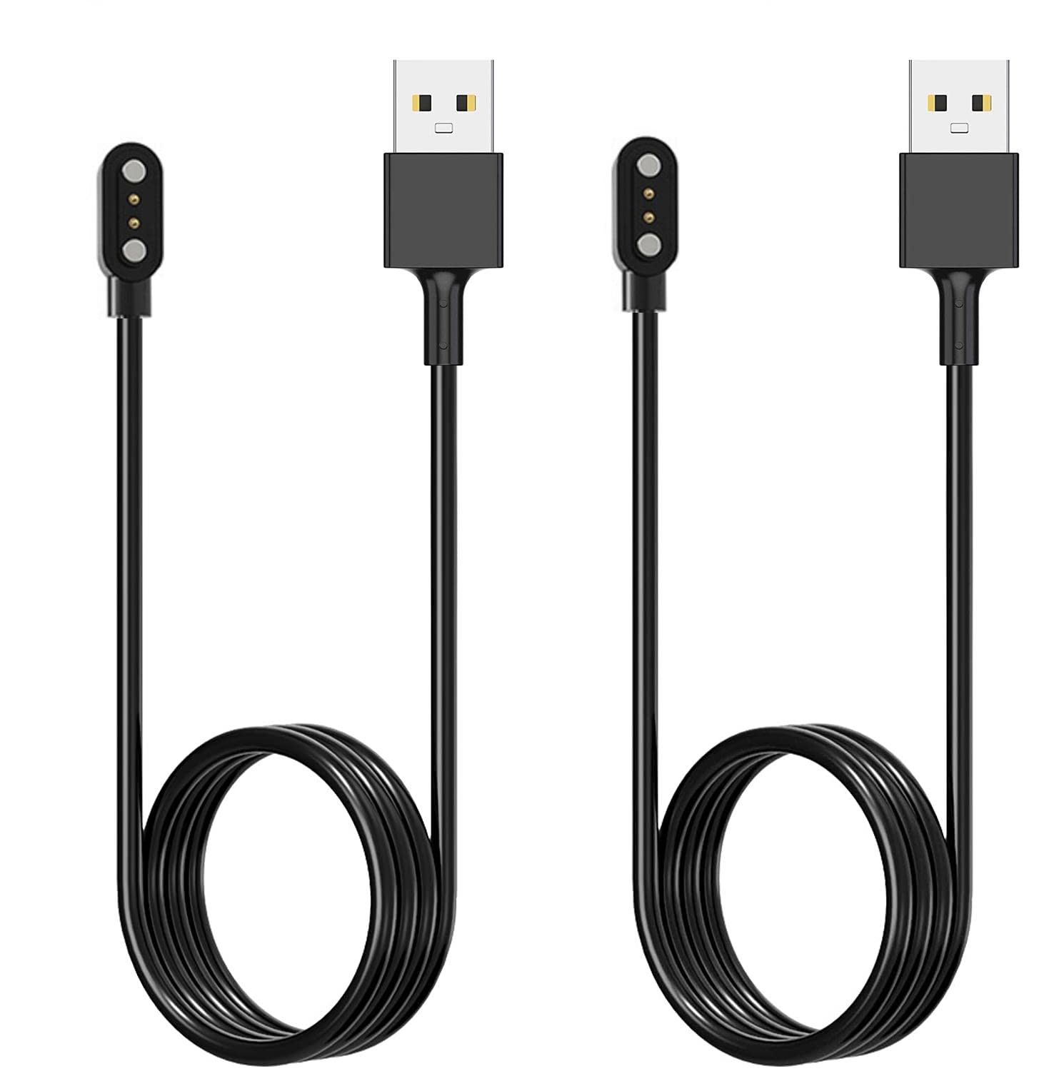Acediar [2-Pack] 3.3FT Smart Watch Charger Magnetic USB Charging Cable Black