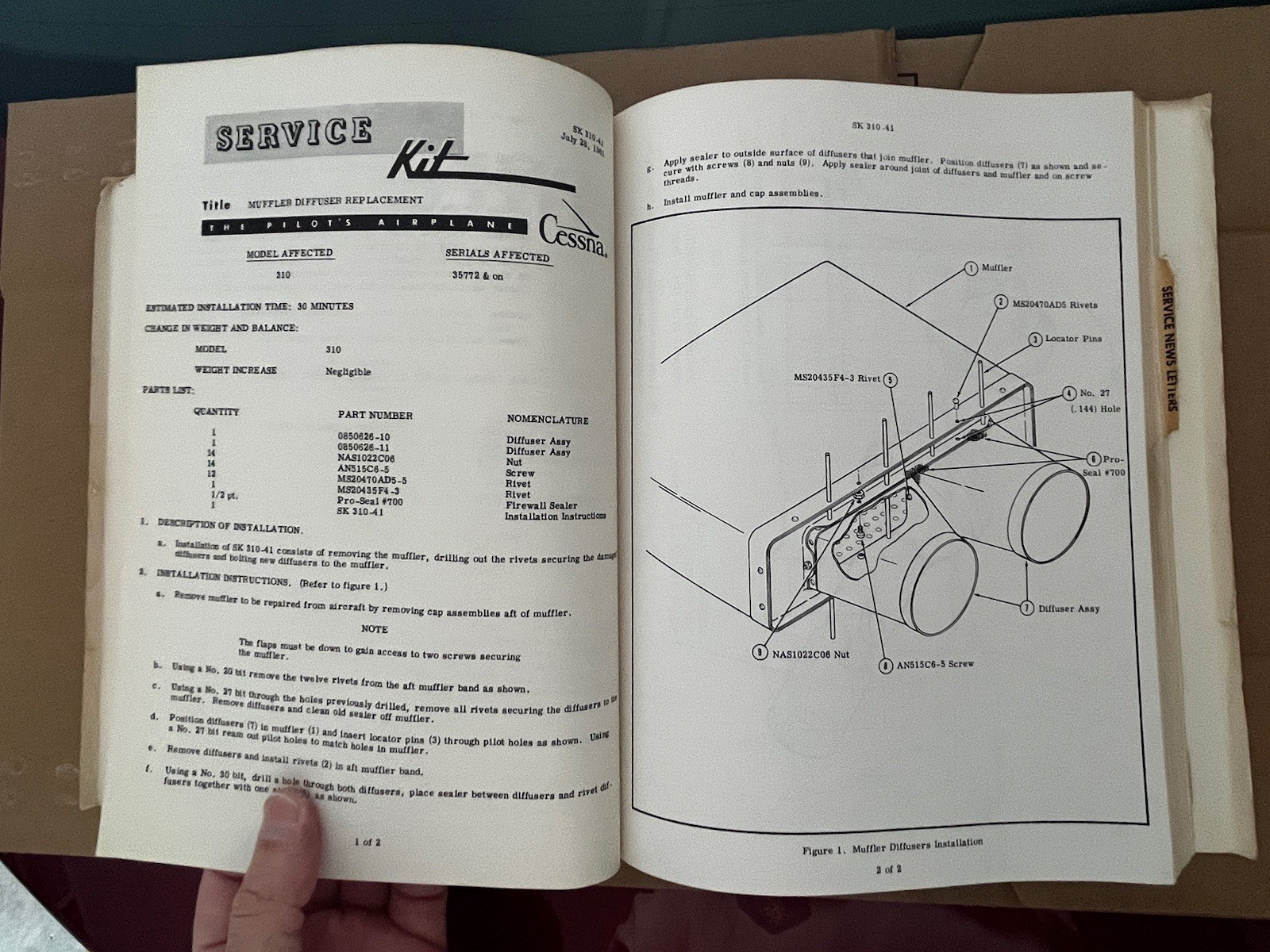 1963 Cessna Service Information Summary Manual All Models, Original