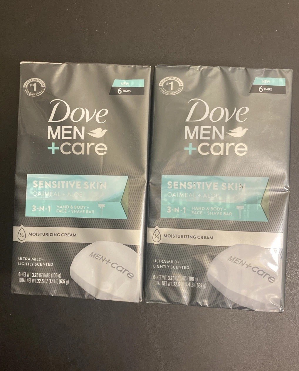 Lot Of 2 12 Total Bars Dove Men+ Care Soap Bars Sensitive Skin Oatmeal Aloe 3.75