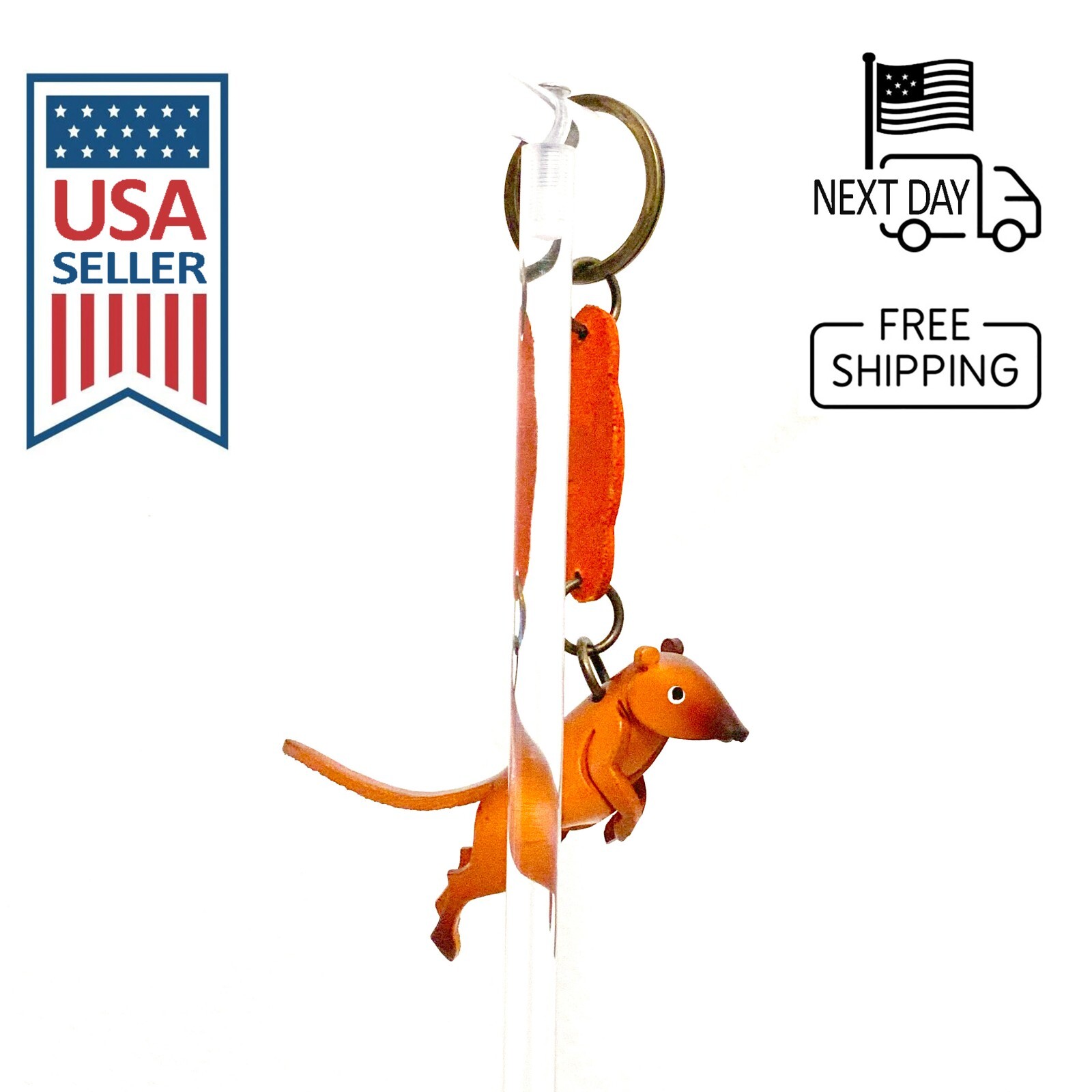 Meerkat Handmade Leather Keyring