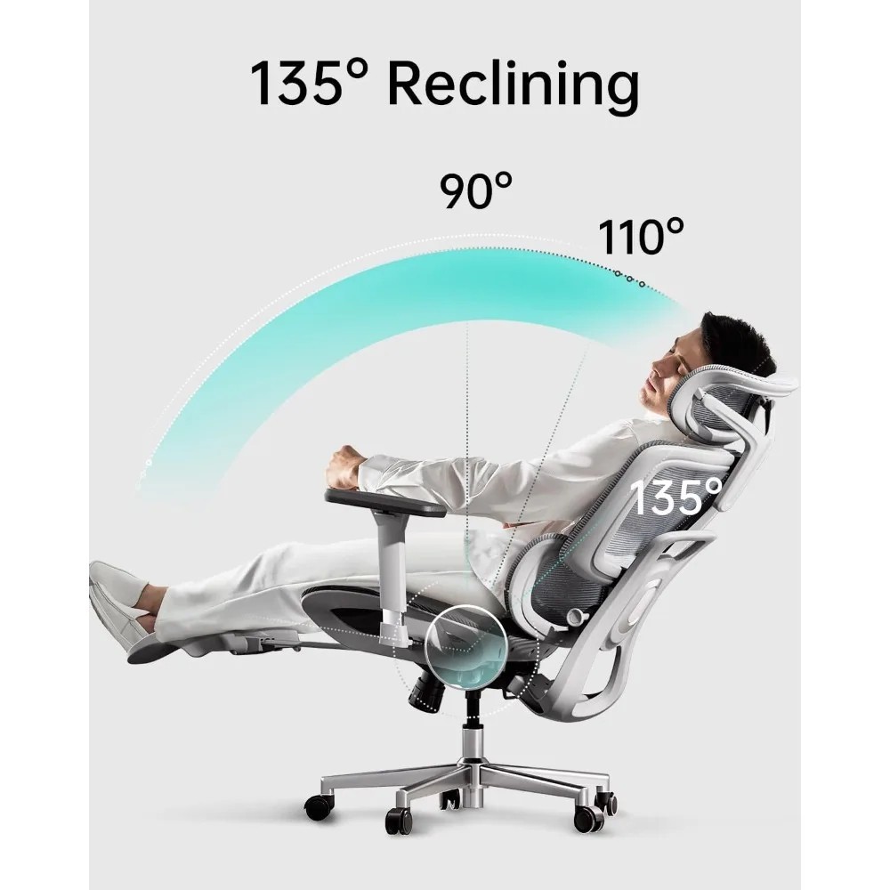 RelaxPro Ergonomic Mesh Chair with Built-In Footres