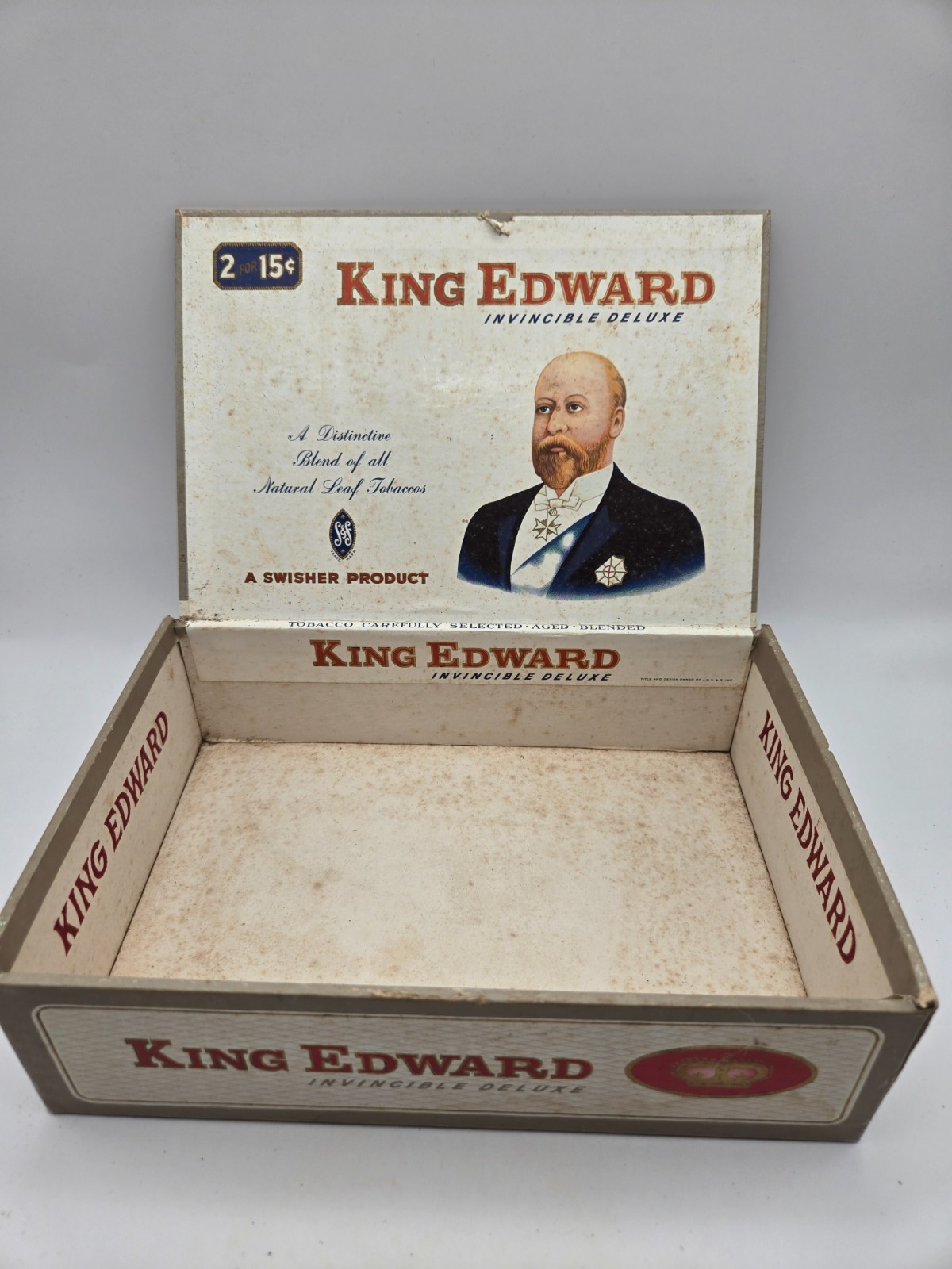 King Edward Invincible Deluxe Vintage Empty Tobacco Cigarette Box
