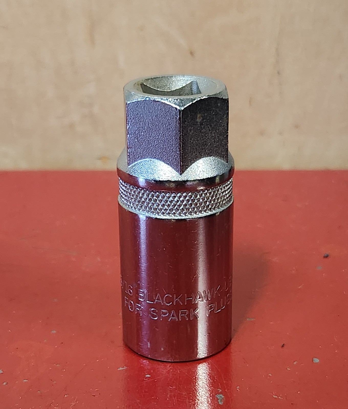 Blackhawk USA 1/2" Dr 13/16" Spark Plug Socket 6Pt Knurled Model 40326S NOS